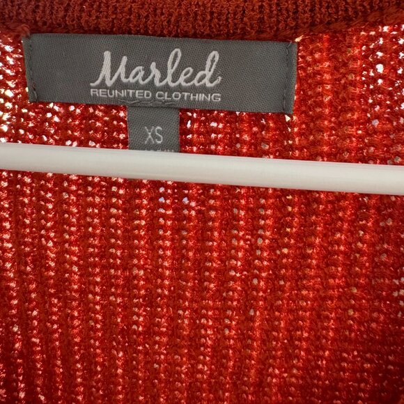 Beautiful rust orange knotted sweater vneck tank top X Small - Picture 8 of 10